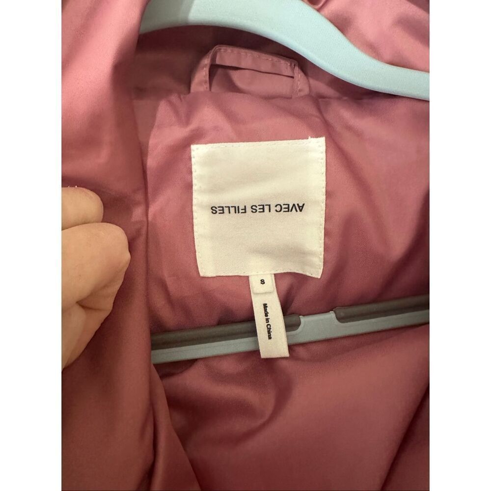 NWT Avec Les Filles Dark Pink Belted Puffer Jacket Size Small - Picture 8 of 12